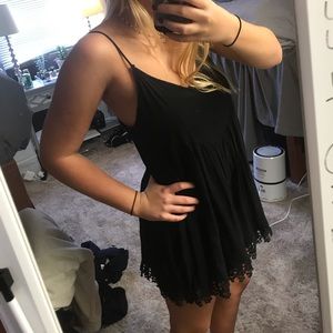 Black detailed romper